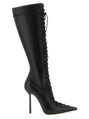 LE SILLA Black Lamb Leather Over The Knee