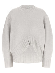 The Attico Gray Virgin Wool Cardigan