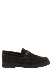 Brunello Cucinelli Brown Calfskin Slip-On Loafers for Women
