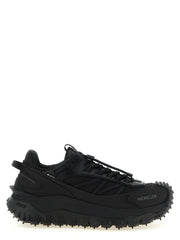 Moncler Black Leather Athletic Sneakers