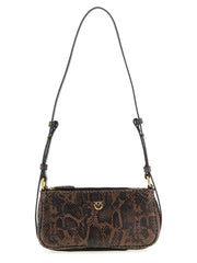 PINKO Brown Calfskin Crossbody Bag