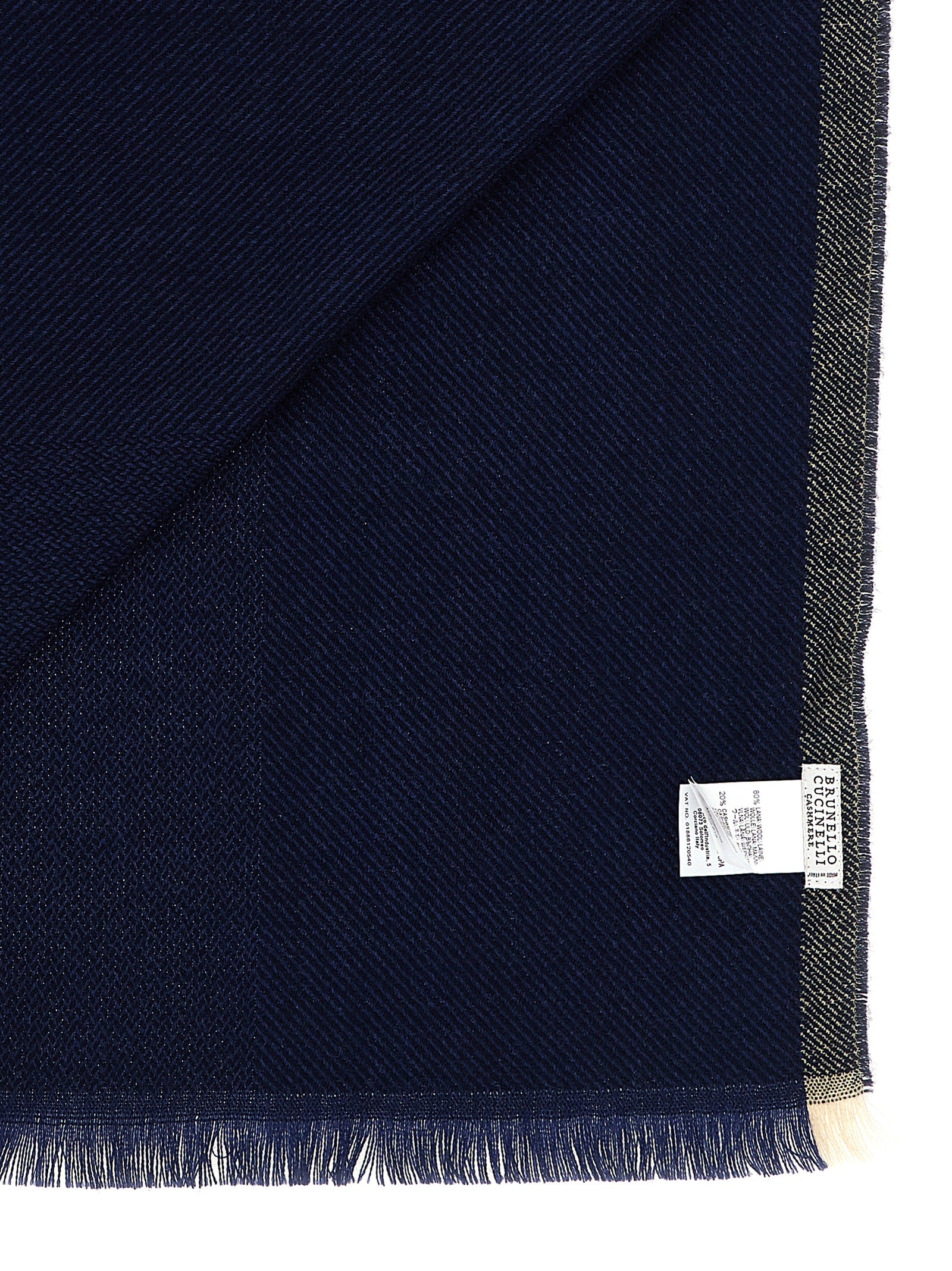Brunello Cucinelli Blue Wool Scarf for Men