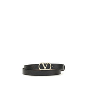 Valentino Garavani Black Calf Leather Bos Taurus Belt