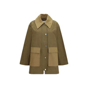 Ganni Bicolor Cotton Full-Length Jacket