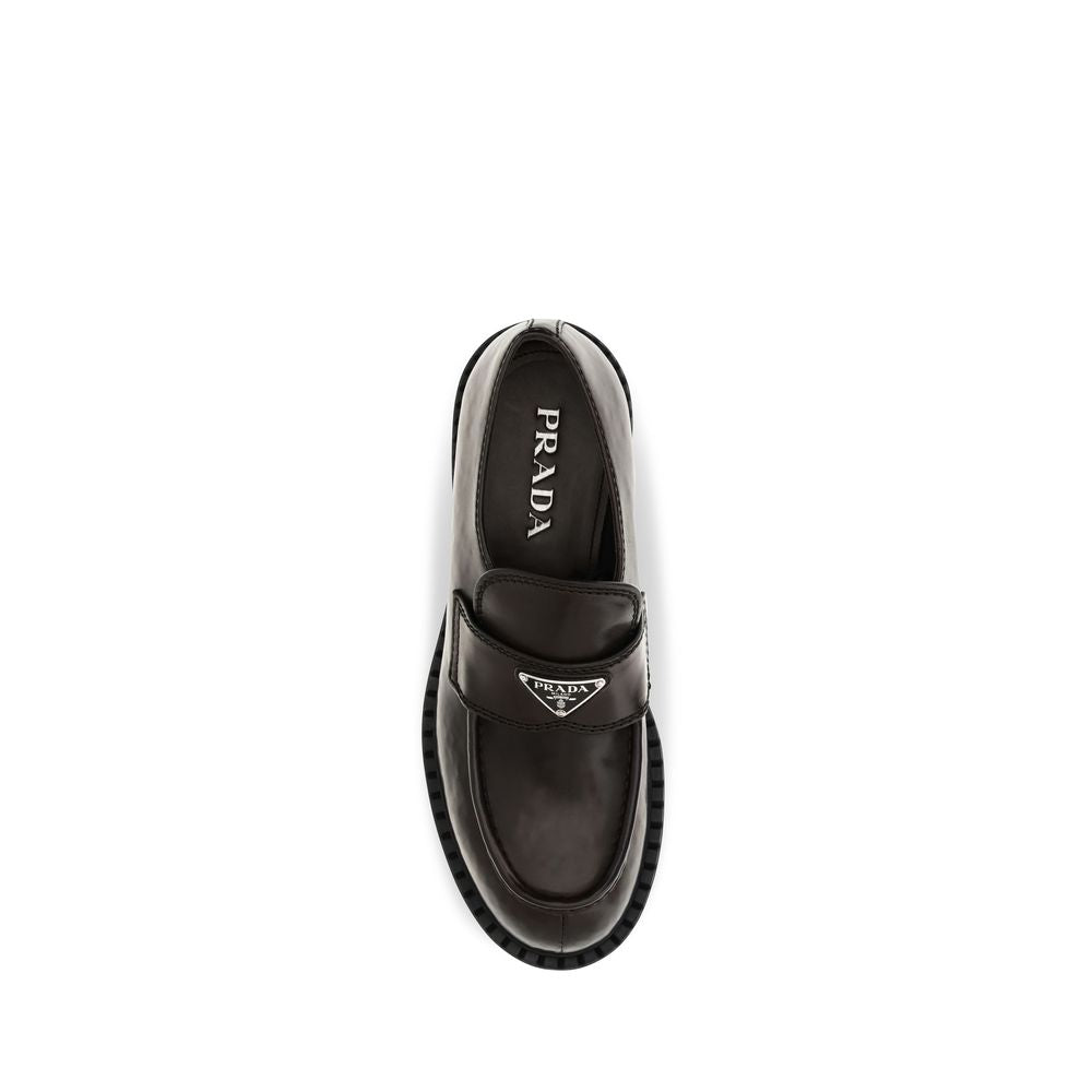 Prada Brown Calf Leather Bos Taurus Slip-On Loafers for Men