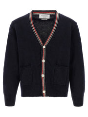 Thom Browne Blue Wool Cardigan