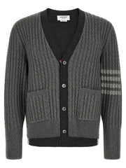 Thom Browne Gray Virgin Wool Cardigan