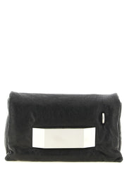 Rick Owens Black Lamb Leather Clutch Bag