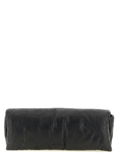 Rick Owens Black Lamb Leather Clutch Bag