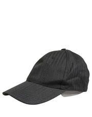 Dolce & Gabbana Men Dark Gray Herringbone Baseball Cap Hat