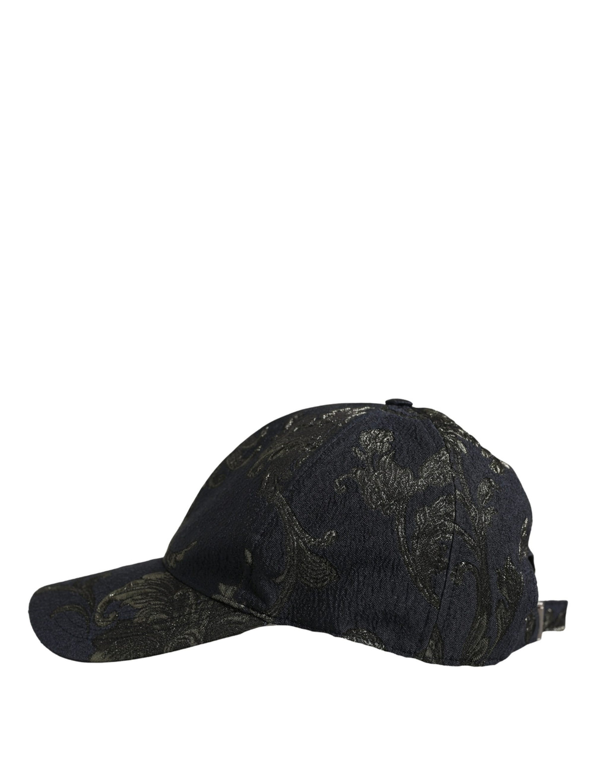 Dolce & Gabbana Men Black Floral Barocco Cotton Baseball Cap Hat