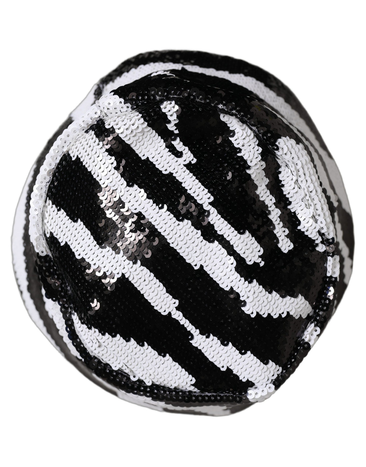 Dolce & Gabbana Men Black White Zebra Sequin Bucket Cap Hat