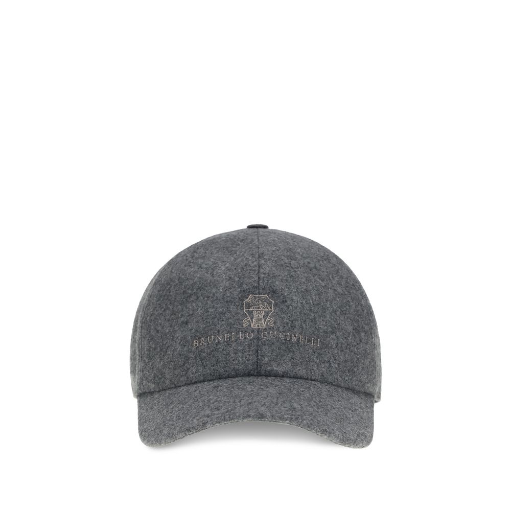 Brunello Cucinelli Gray Wool Oves Aries Cap (Baseball Hat) for Men