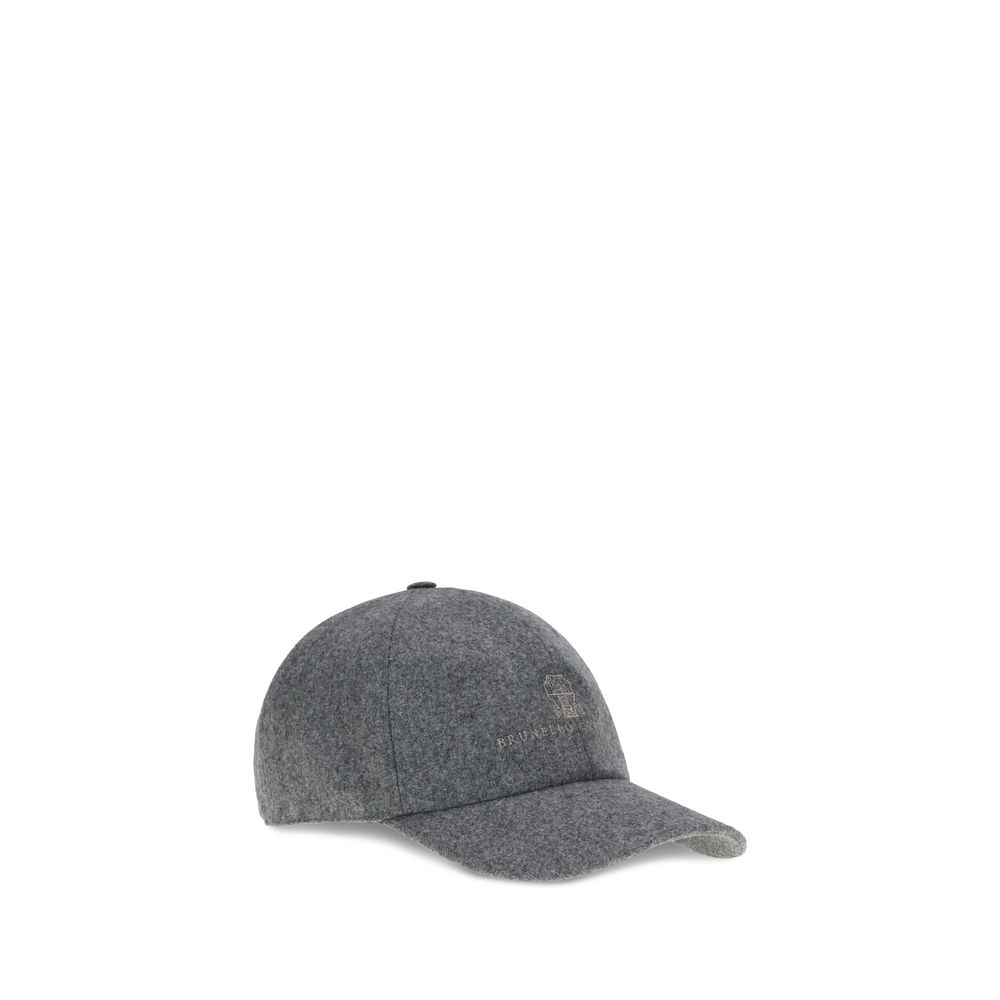 Brunello Cucinelli Gray Wool Oves Aries Cap (Baseball Hat) for Men