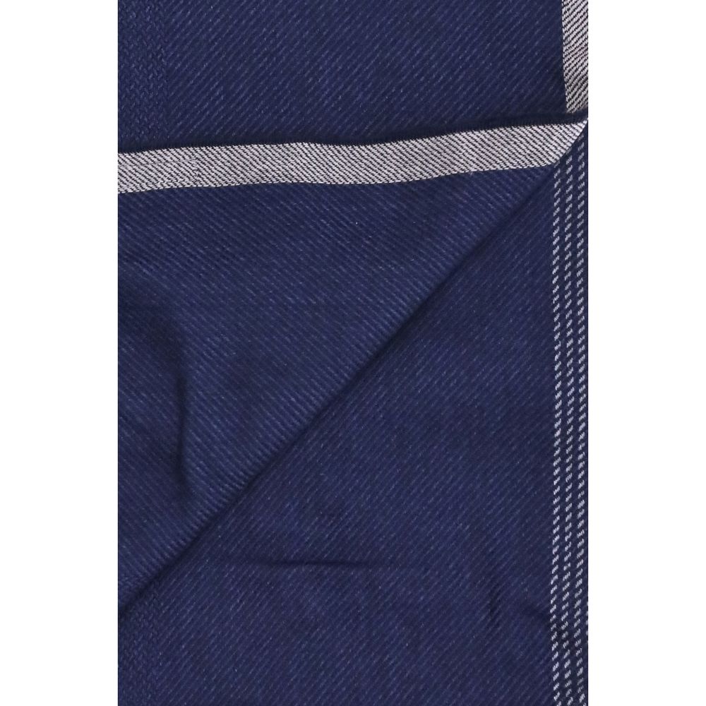 Brunello Cucinelli Blue Cashmere Scarf for Men
