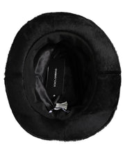 Dolce & Gabbana Men Black Classic Wide Brim Fedora Capello Hat