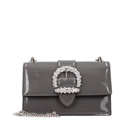 Jimmy Choo Gray Leather Shoulder Bag