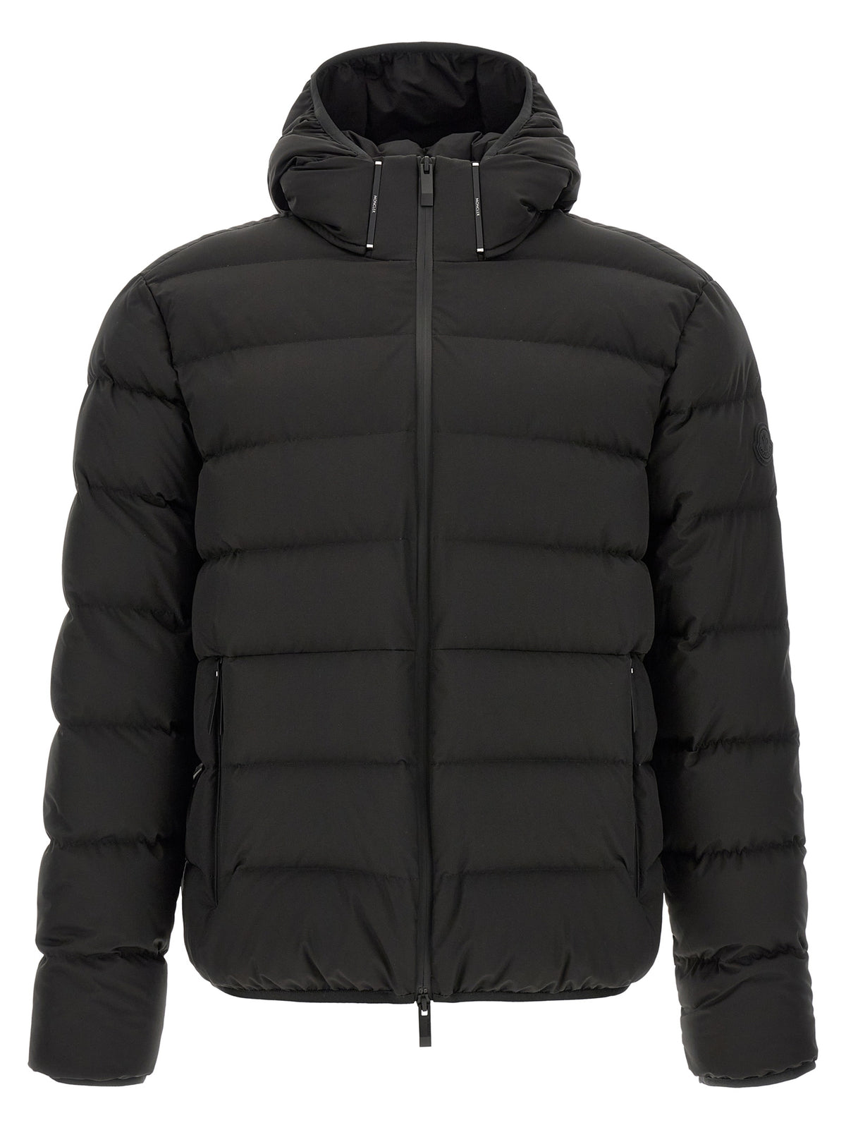 Moncler Black Polyester Full-Length Jacket for Men