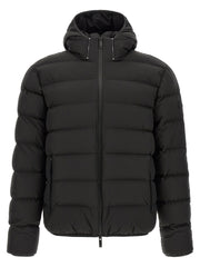 Moncler Black Polyester Full-Length Jacket for Men