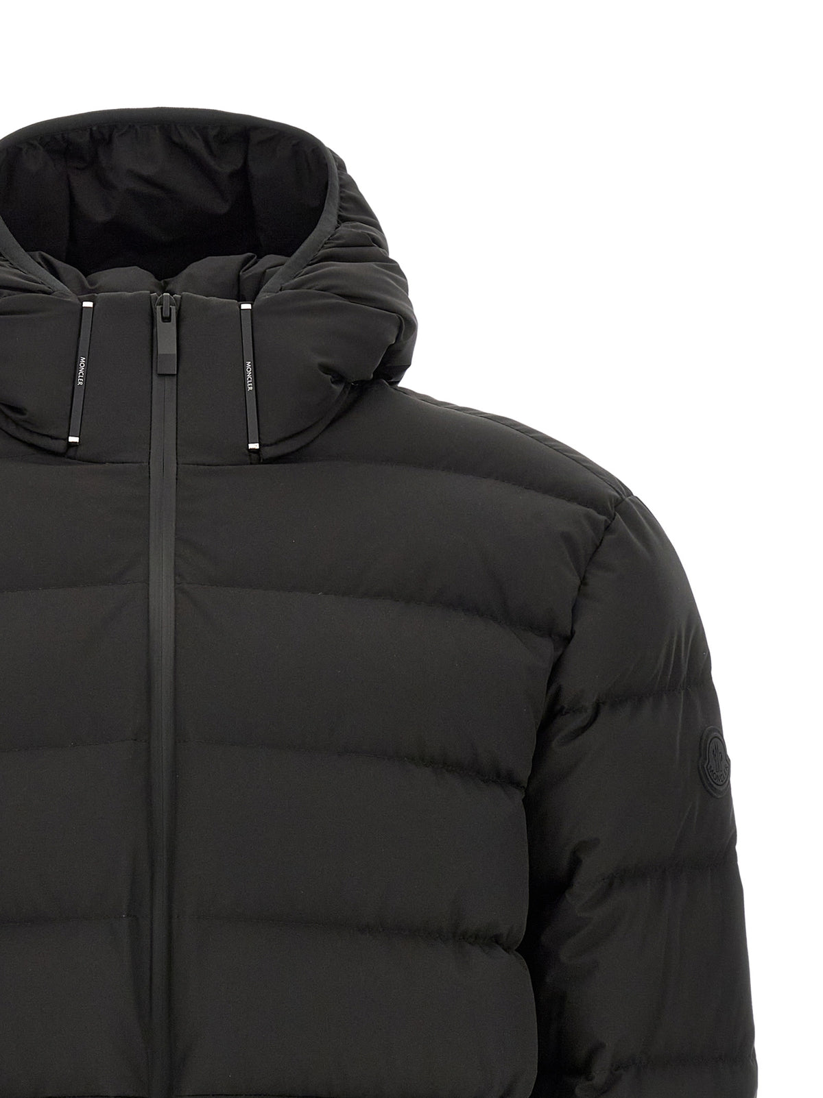 Moncler Black Polyester Full-Length Jacket for Men