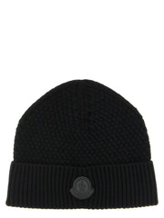 Moncler Black Leather Beanie