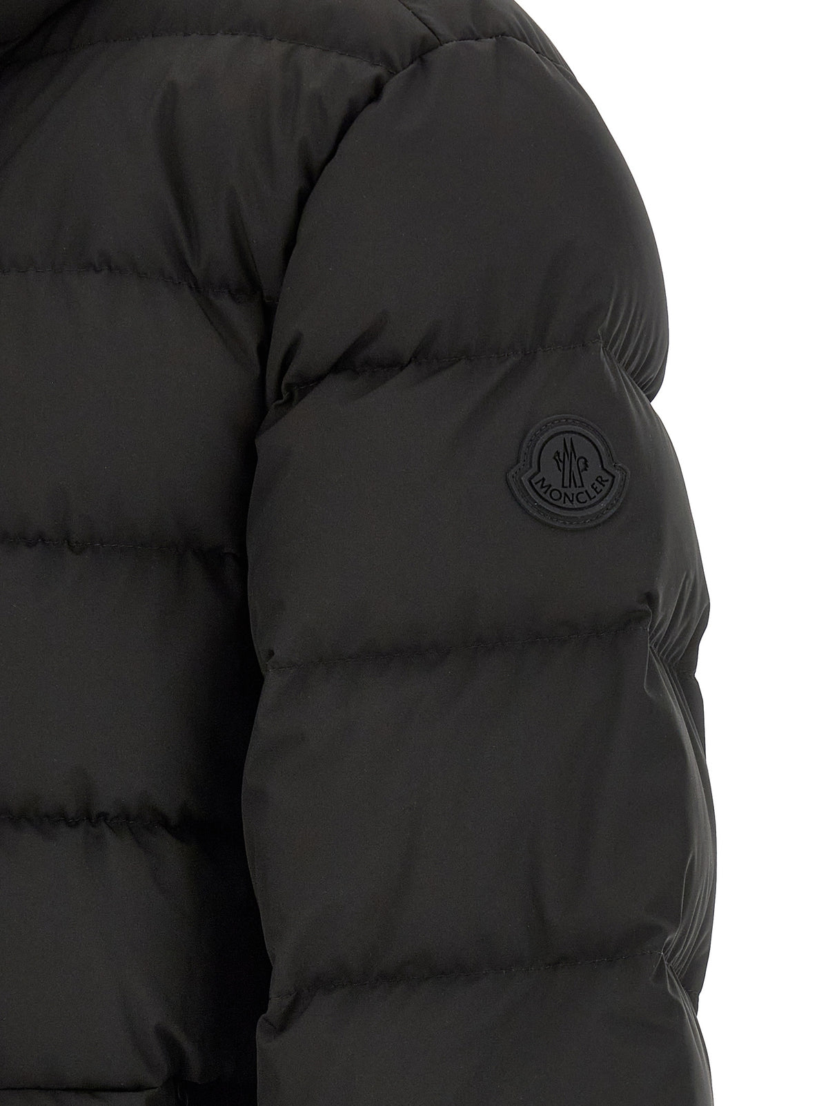 Moncler Black Polyester Full-Length Jacket for Men