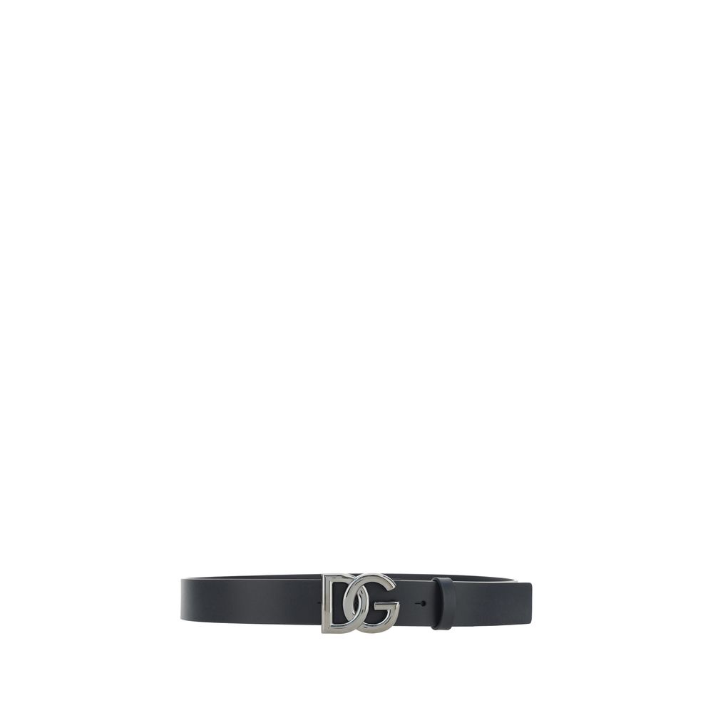 Dolce & Gabbana Black Calf Leather Bos Taurus Regular Belt for Men