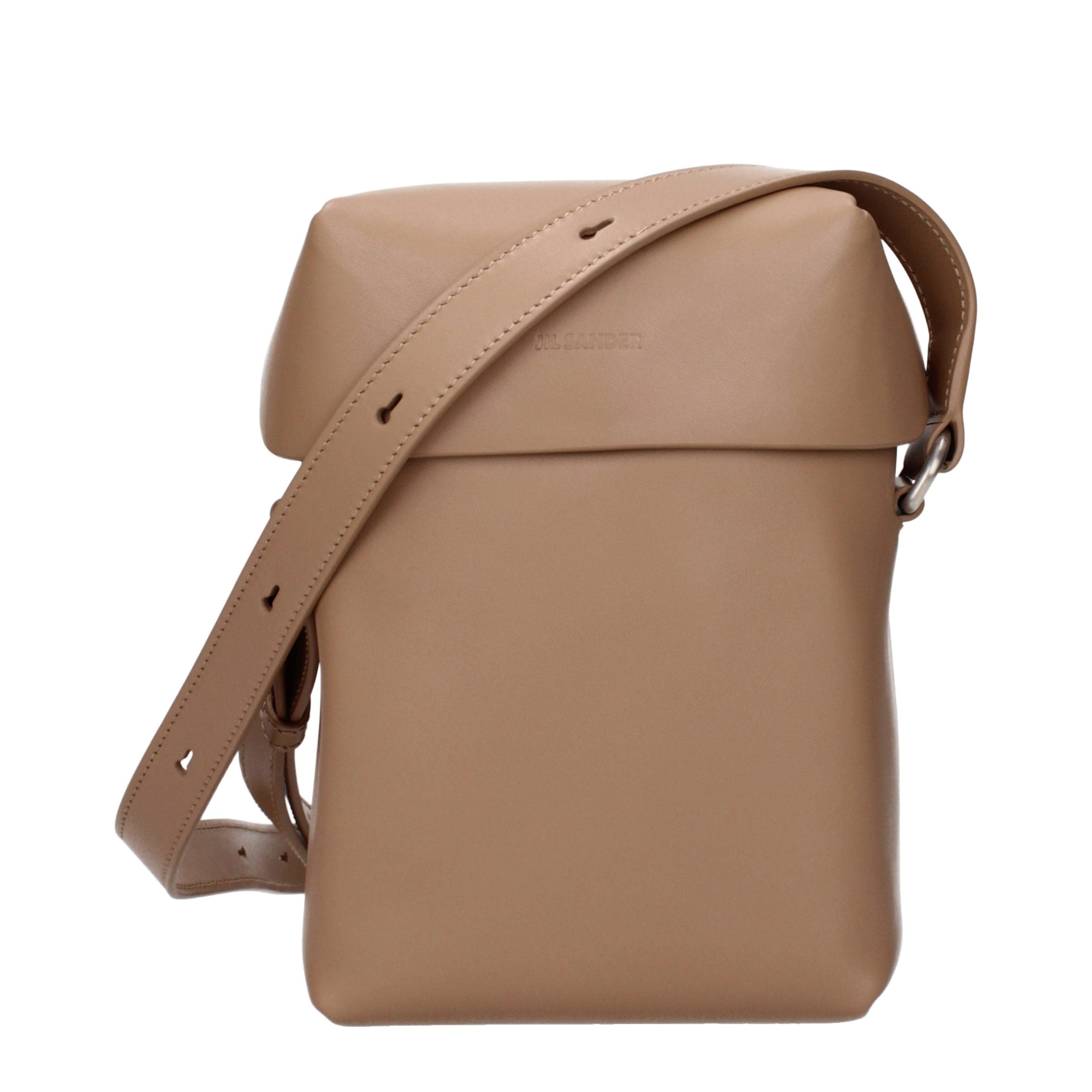 JIL SANDER Brown Leather Crossbody Bag for Women