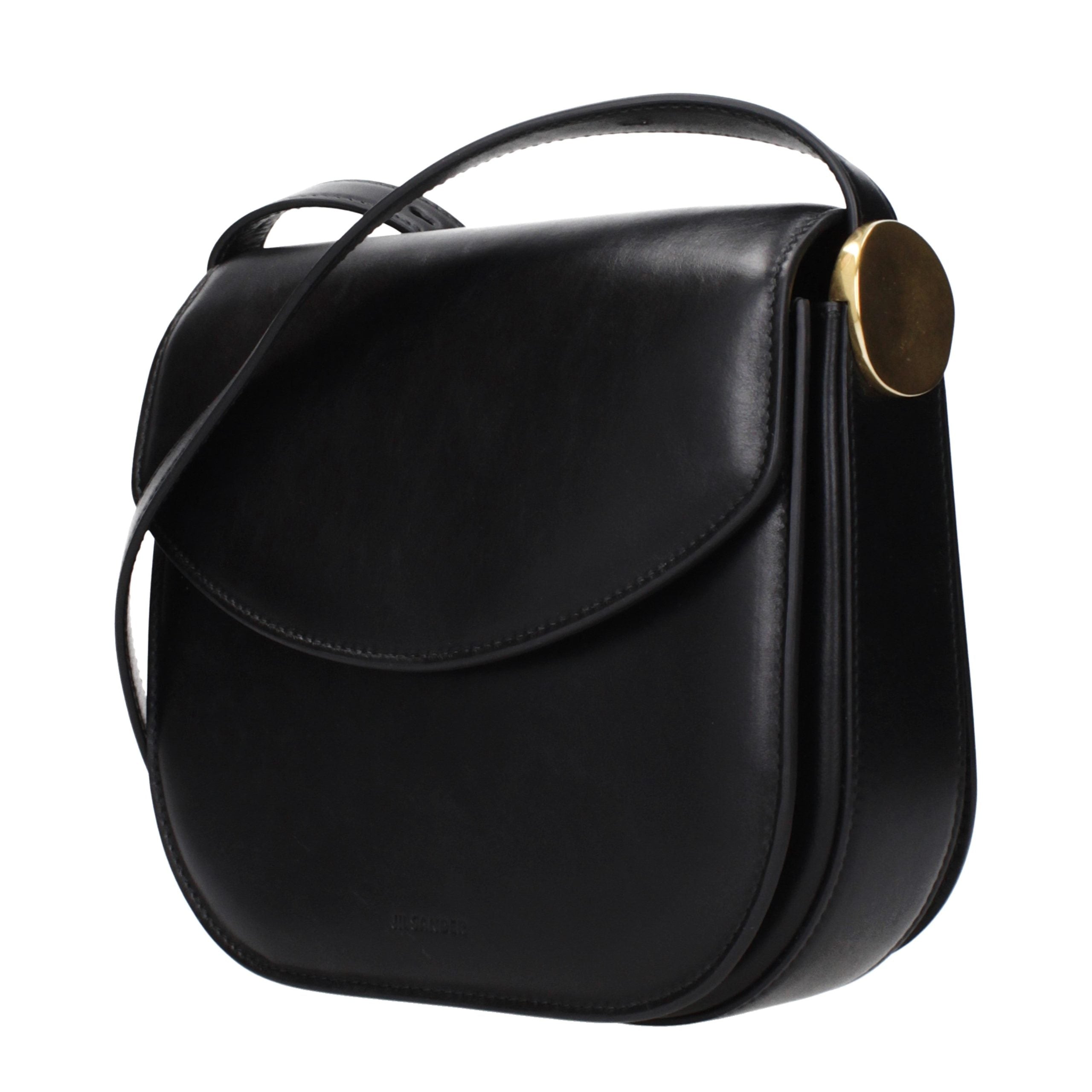 JIL SANDER Black Leather Crossbody Bag for Women