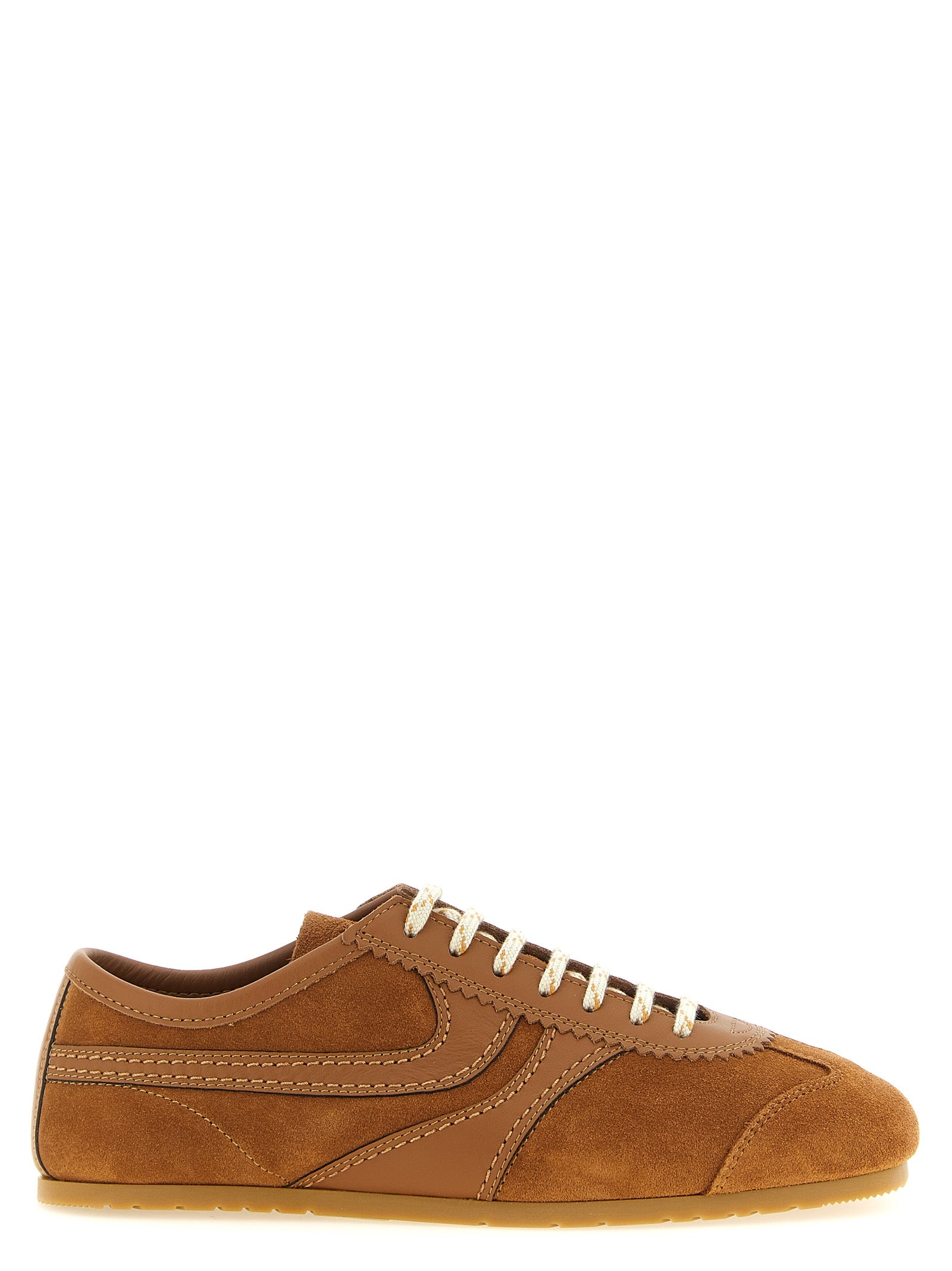 Dries Van Noten Brown Calfskin Low Top Sneakers for Women