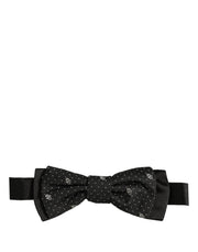 Dolce & Gabbana Men Black DG Polka Dot Adjustable Neck Papillon Bow Tie