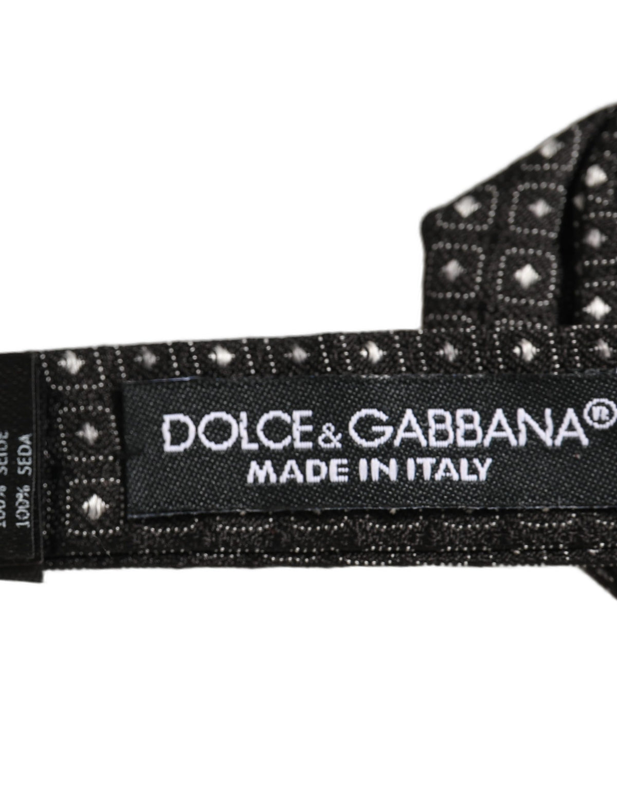 Dolce & Gabbana Men Dark Gray Polka Dot Silk Adjustable Neck Papillon Bow Tie
