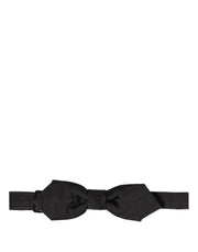 Dolce & Gabbana Men Black 100% Silk Adjustable Neck Papillon Bow Tie