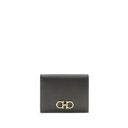 Ferragamo Black Calf Leather Bos Taurus Wallet for Women