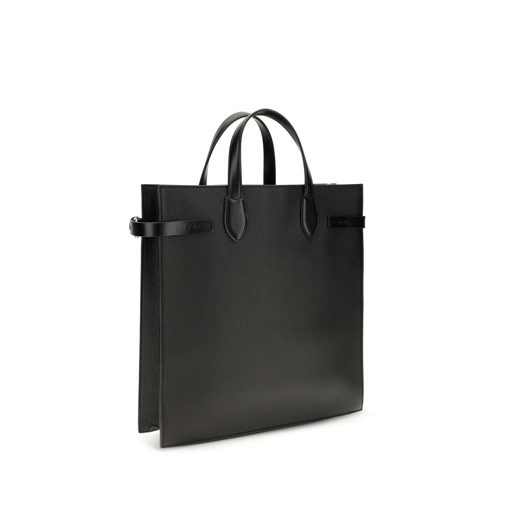 Valentino Garavani Black Calf Leather Bos Taurus Shoulder Bag for Men