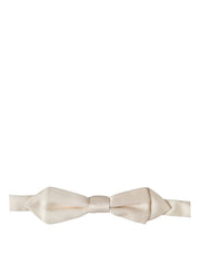 Dolce & Gabbana Men White 100% Silk Adjustable Neck Papillon Bow Tie
