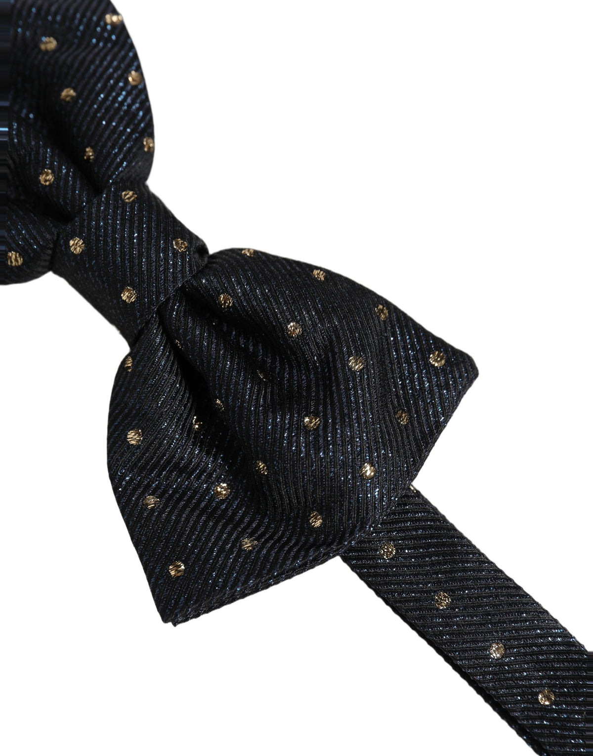 Dolce & Gabbana Men Dark Gray Polka Dot Silk Adjustable Neck Papillon Bow Tie