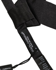Dolce & Gabbana Men Black 100% SIlk Adjustable Neck Papillon Bow Tie