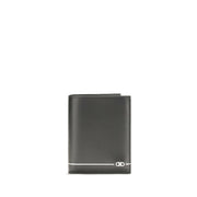Ferragamo Black Calf Leather Bos Taurus Wallet for Men