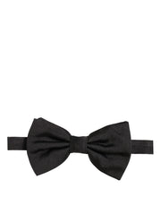 Dolce & Gabbana Men Black 100% Silk Adjustable Neck Papillon Bow Tie