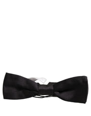 Dolce & Gabbana Men Black 100% Silk Adjustable Neck Papillon Bow Tie