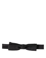 Dolce & Gabbana Men Black 100% SIlk Adjustable Neck Papillon Bow Tie