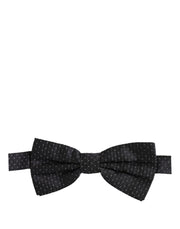 Dolce & Gabbana Dark Blue White Polka Dot Adjustable Neck Papillon Bow Tie