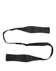 Dolce & Gabbana Dark Gray White Polka Dot Adjustable Neck Papillon Bow Tie