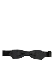 Dolce & Gabbana Men Black Polyester Adjustable Neck Papillon Bow Tie
