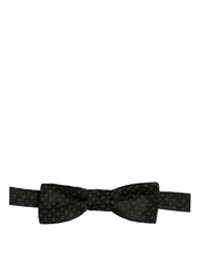 Dolce & Gabbana Black Diamond Pattern Adjustable Neck Papillon Bow Tie
