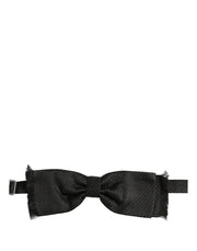 Dolce & Gabbana Men Dark Gray 100% SIlk Adjustable Neck Papillon Bow Tie