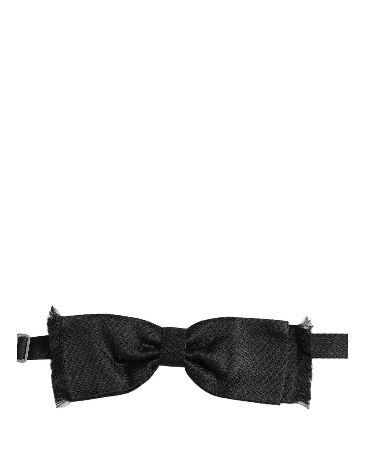 Dolce & Gabbana Men Dark Gray 100% SIlk Adjustable Neck Papillon Bow Tie