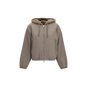 Moose Knuckles Brown Faux Fur Sweatshirt