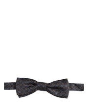 Dolce & Gabbana Men Dark Gray Geometric Adjustable Neck Bow Tie